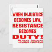 不正は法律に抵抗は義務になる ポストカード (正面/裏面)