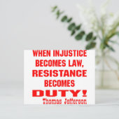 不正は法律に抵抗は義務になる ポストカード (スタンド正面)