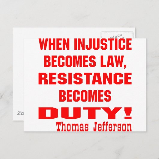 不正は法律に抵抗は義務になる ポストカード (正面/裏面)