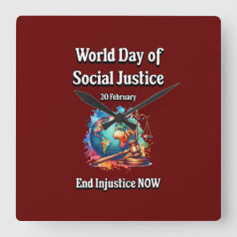 不正を今すぐ終わらせなさい。 スクエア壁時計