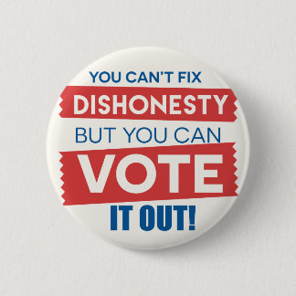 不正を直すことはできないが投票できる！ 缶バッジ