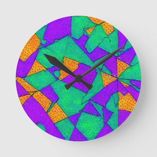 不正利用 – Ken Gage抽象芸術 ラウンド壁時計 (正面)