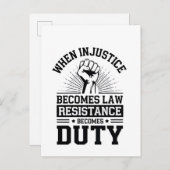 不正義が法律に違反して義務を負う インビテーションポストカード (正面/裏面)
