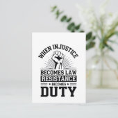 不正義が法律に違反して義務を負う インビテーションポストカード (スタンド正面)