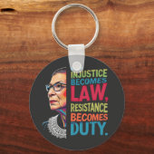 不正義が法律に違反して義務を負う キーホルダー (正面)
