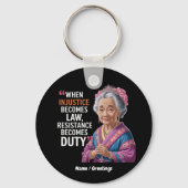 不正義が法律に違反して義務を負う キーホルダー (正面)