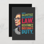 不正義が法律に違反して義務を負う サンキューカード (正面/裏面)