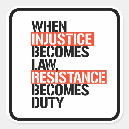 不正義が法律に違反して義務を負う スクエアシール (正面)