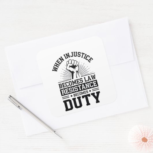 不正義が法律に違反して義務を負う スクエアシール (封筒)