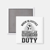 不正義が法律に違反して義務を負う マグネット (正面/裏面)