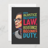 不正義が法律に違反して義務を負う 案内ポストカード (正面/裏面)