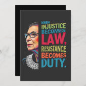 不正義が法律に違反して義務を負う 案内状 (正面/裏面)