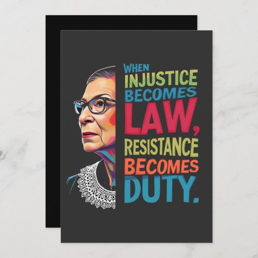 不正義が法律に違反して義務を負う 案内状 (正面/裏面)