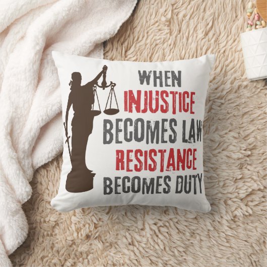不正義は抵抗運動引用文 クッション (ブランケット)