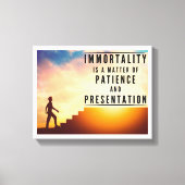 不死は忍耐とプレゼンテーション キャンバスプリント (正面)