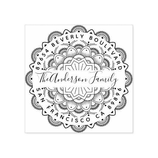 不死マンダラタイポグラフィ差出人住所 ラバースタンプ (インプリント)