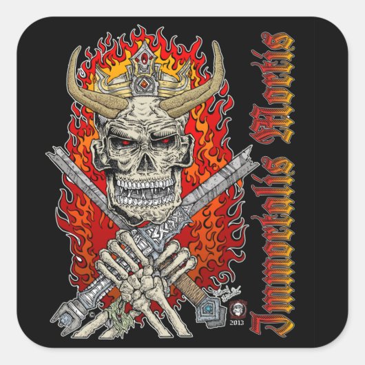 不死不死ステッカー貧しい子供 スクエアシール (正面)