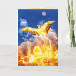 不死鳥がトラブルのカードの上に現れる カード