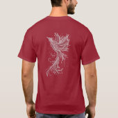 不死鳥のホワイトラインアートTシャツ Tシャツ (裏面)