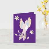 不死鳥の上昇　魔法の友達　幻想的デザイン カード (黄色い花)