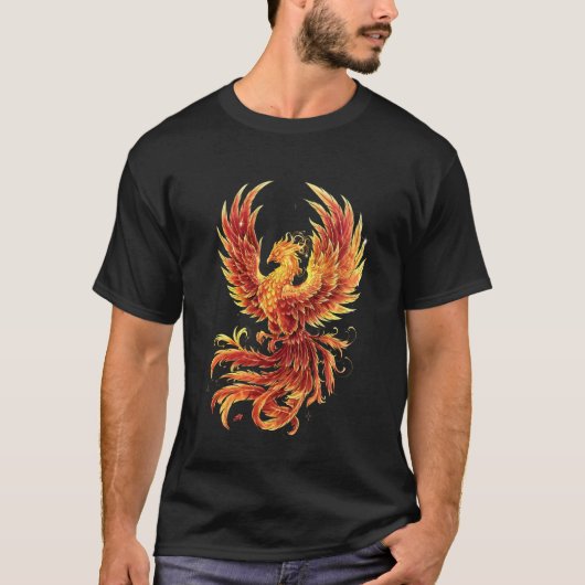 不死鳥の伝説の鳥 ファンタジー 鳥 Tシャツ (正面)