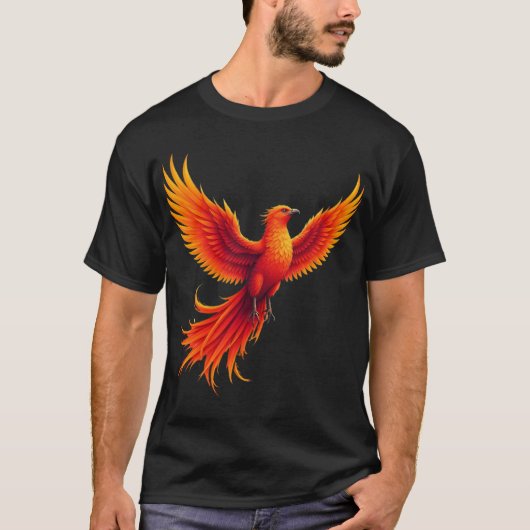 不死鳥の復活 – 再生と力のデザイン Tシャツ (正面)