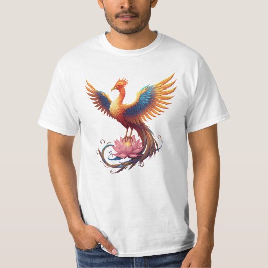 不死鳥の復活 - 強さと再生の象徴 Tシャツ (正面)