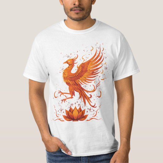 不死鳥の復活 - 強さと再生の象徴 Tシャツ (正面)