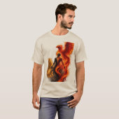 不死鳥の炎グラフィック メンズTシャツ Tシャツ (正面フル)