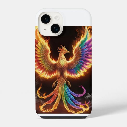 不死鳥の炎舞: 「Phoenix Rising」 iPhoneケース (裏面)