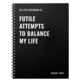 不毛な引用文の均衡を試おもしろいみる ノートブック (正面)