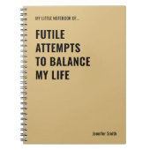 不毛な引用文の均衡を試おもしろいみる ノートブック (正面)