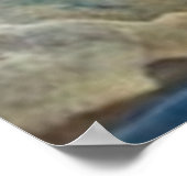 不毛の冬の川の風景の家 ポスター (角)