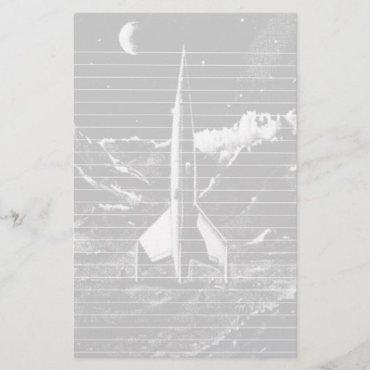 不毛の惑星のレトロロケット 便箋 (正面)