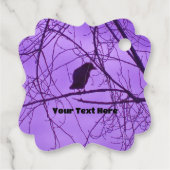 不毛独身のの木に黒カラスかすんだ紫の空 フェイバータグ (裏面)