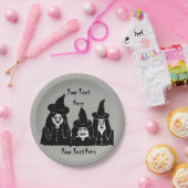 不気味おもしろいな黒い魔女の怖いおもしろいハロウィーン ペーパープレート (パーティー)