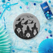 不気味おもしろいな黒い魔女の怖いハロウィーンおもしろい ペーパープレート (パーティー)