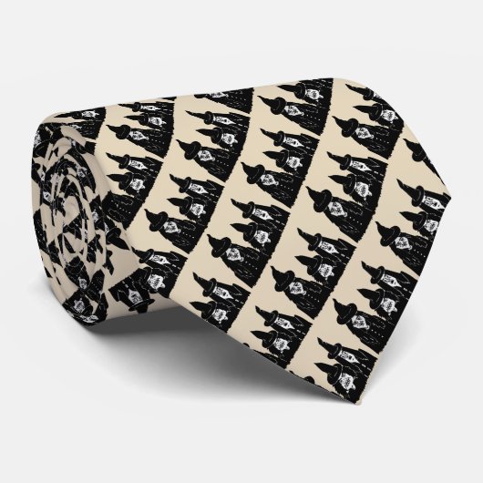 不気味おもしろいな黒い魔女の怖いハロウィーン ネクタイ (ロール)