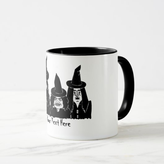 不気味おもしろいな黒い魔女の怖いハロウィーン マグカップ (正面右)