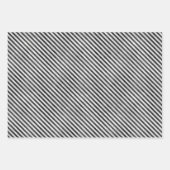 不気味おもしろいハロウィン白黒スカルストライプ ラッピングペーパーシート (正面)