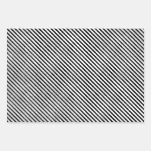 不気味おもしろいハロウィン白黒スカルストライプ ラッピングペーパーシート (正面)