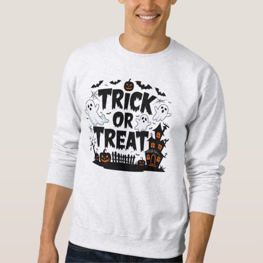 不気味おもしろいハロウィーンのお菓子！ スウェットシャツ (正面)