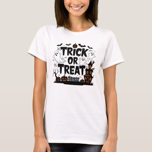 不気味おもしろいハロウィーンのお菓子！ Tシャツ (正面)