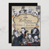 不気味おもしろいハローウィンパーティ招待状 招待状 (正面/裏面)