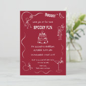 不気味おもしろい骨格大人ハローウィンパーティ 招待状 (スタンド正面)