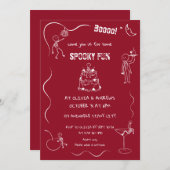 不気味おもしろい骨格大人ハローウィンパーティ 招待状 (正面/裏面)