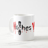 不気味おもしろい: 「魔女を動かす」ハロウィン🧙 ♀️🎃 コーヒーマグカップ (正面左)
