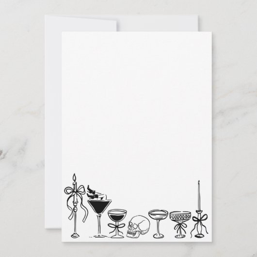 不気味おもしろいScribblesハロウィーンカクテルパーティー 招待状 (裏面)
