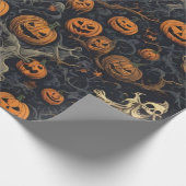 不気味かぼちゃと怖い幽霊 ラッピングペーパー (角)