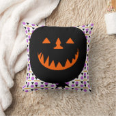 不気味かぼちゃ風船の幾何学的ハロウィーン クッション (ブランケット)